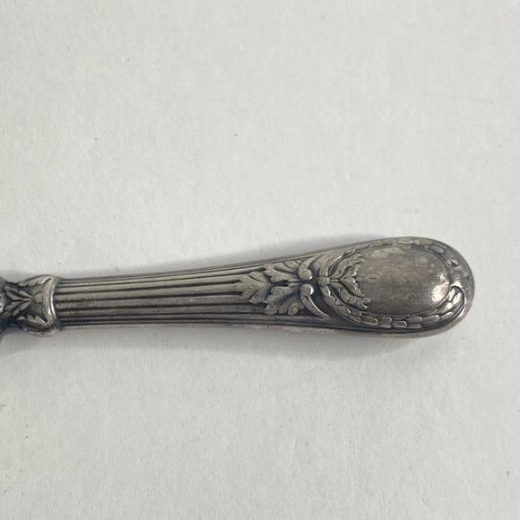 Antique J. Fraget BM Plaque Butter Knife Silverplate Floral Pattern Polish - Picture 1 of 7